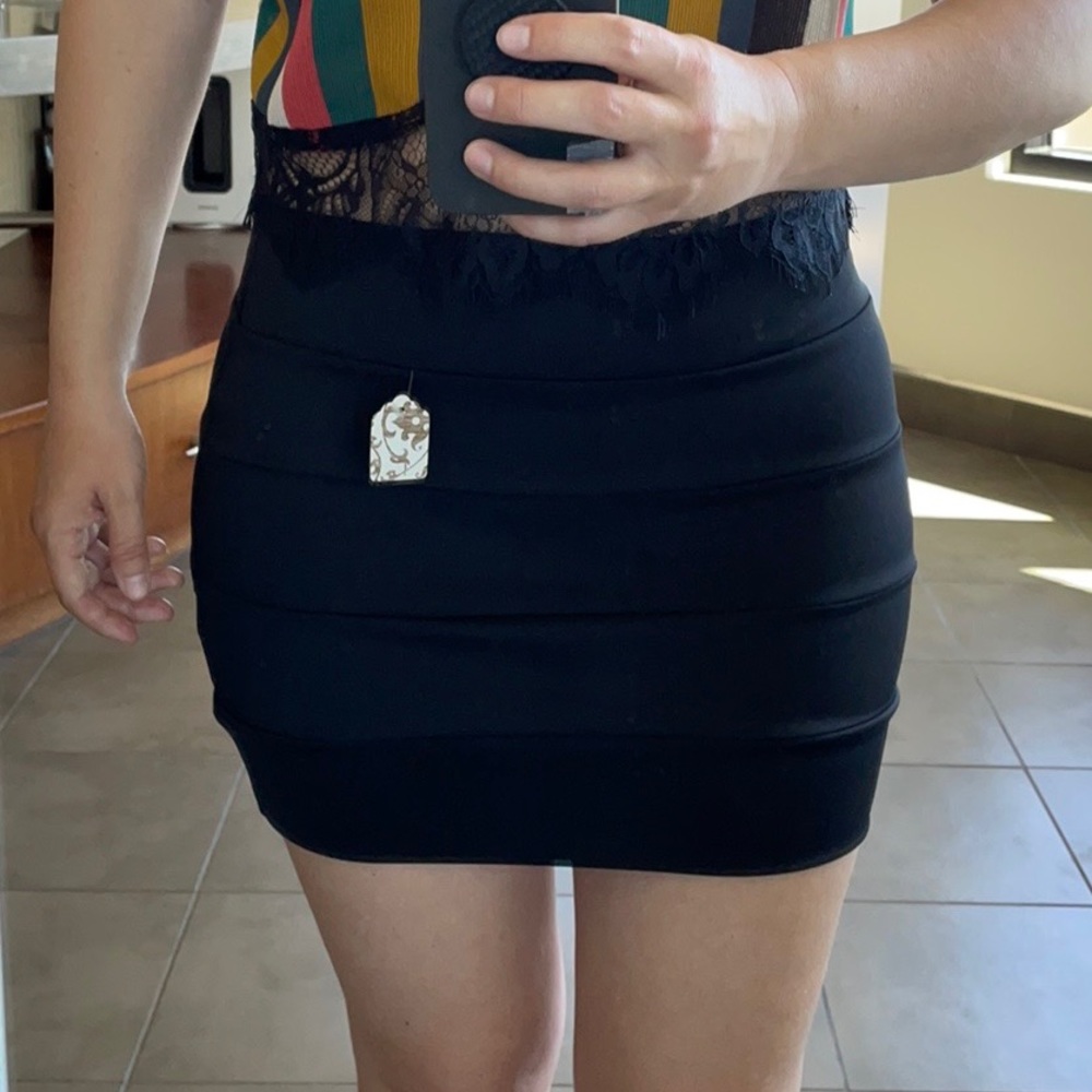 Black mini skirt